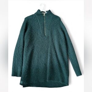 Express dark green Half-Zip oversized Turtleneck Sweater dress